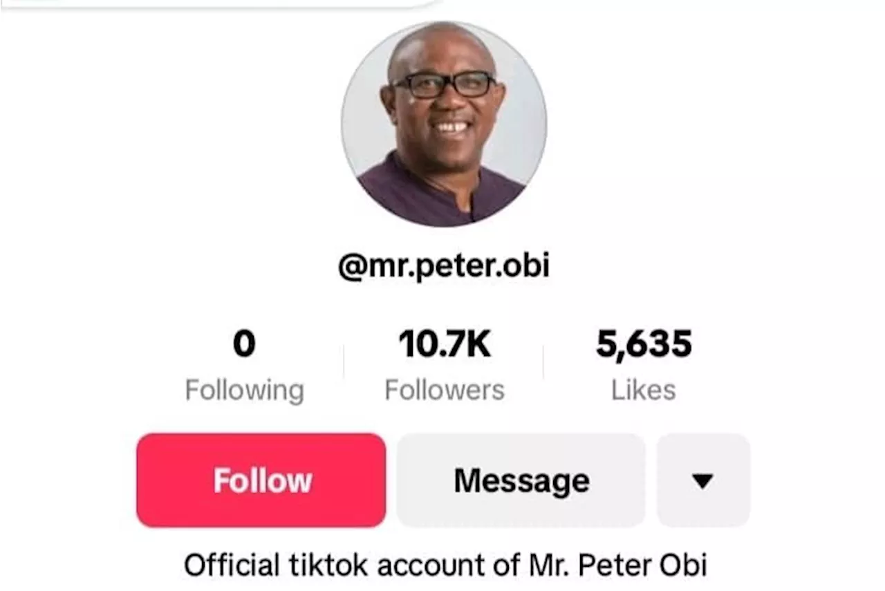 Like El-Rufai, Peter Obi joins TikTok