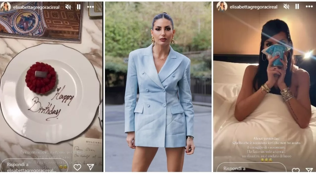 Elisabetta Gregoraci tra gaffe, cadute e torte sbagliate a Milano Fashion Week