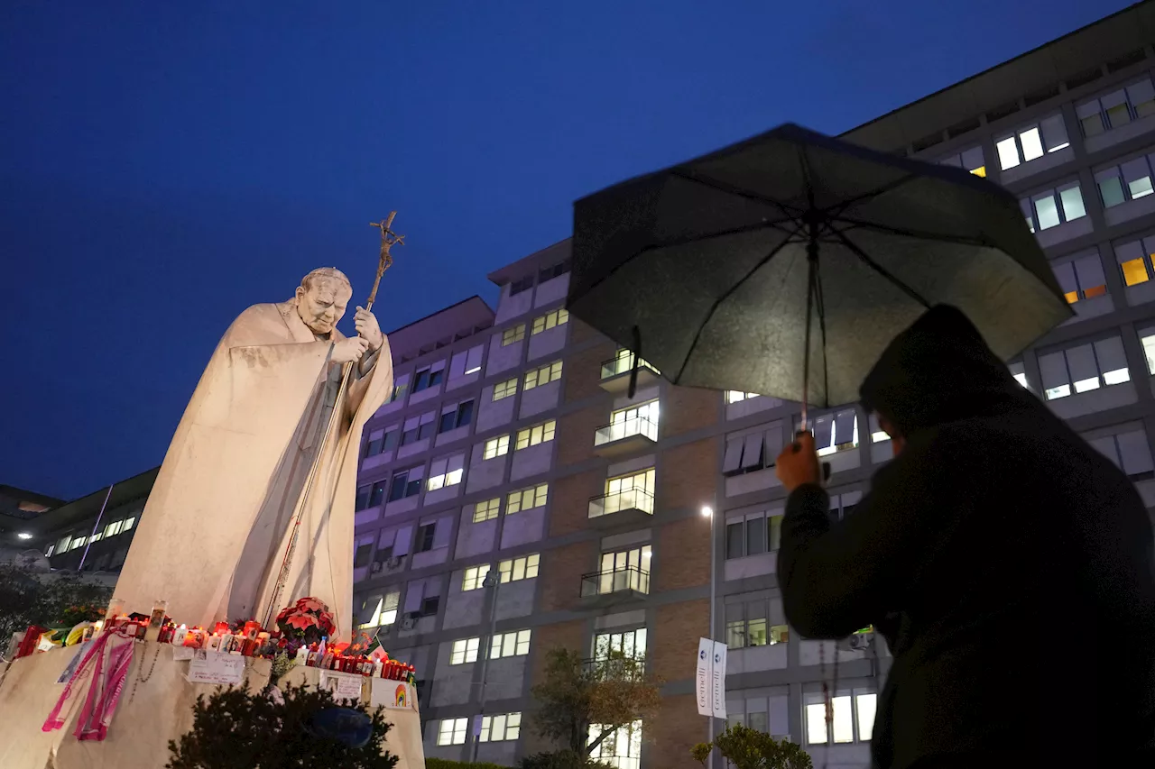 Pope gets visit from Vatican secretary of state, says he's sharing the suffering of all sick people