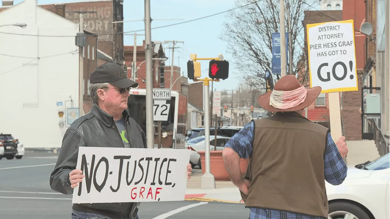 Locals hold protest against DA Pier Hess Graf in Lebanon city