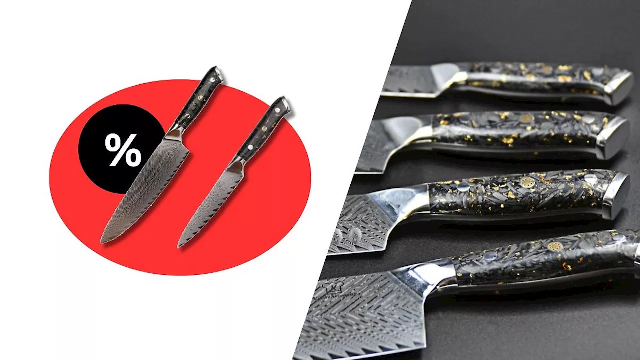 Damast-Küchenmesser mit Designer-Griffen zum Sparpreis ab 80 Euro