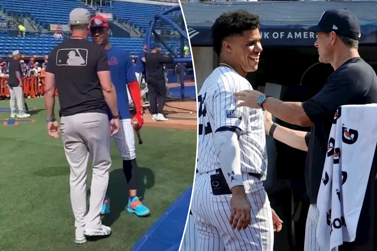 What Aaron Boone said to Juan Soto before Yankees-Mets game in first exchange since $765 million decision