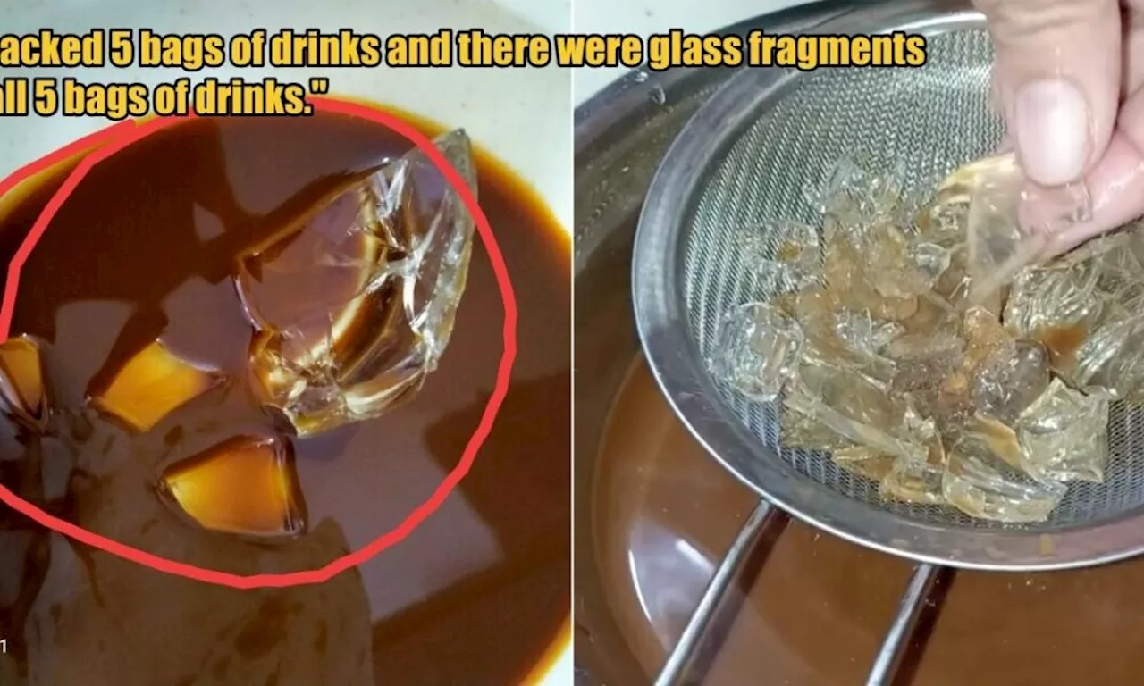 M'sian Orders 5 Bags of Takeaway Drinks from Seri Kembangan Eatery, Allegedly Finds Broken Glass in All of Them