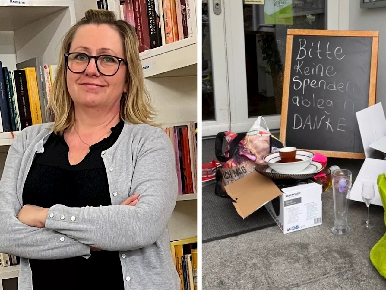 Spendenchaos vor dem Laden: 'Bitte nicht einfach vor der Tür abstellen'