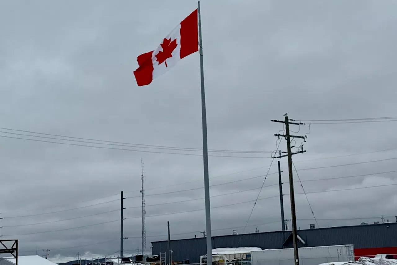 'Proud to be Canadian': Massive flag flies above local business