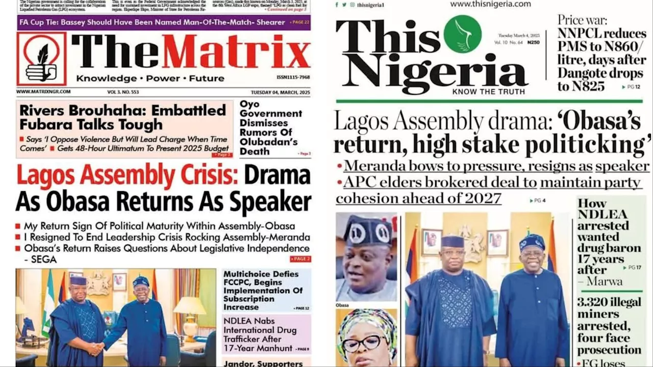 Inside Nigerian newspaper headlines today – Tuesday, 4 March, 2025
