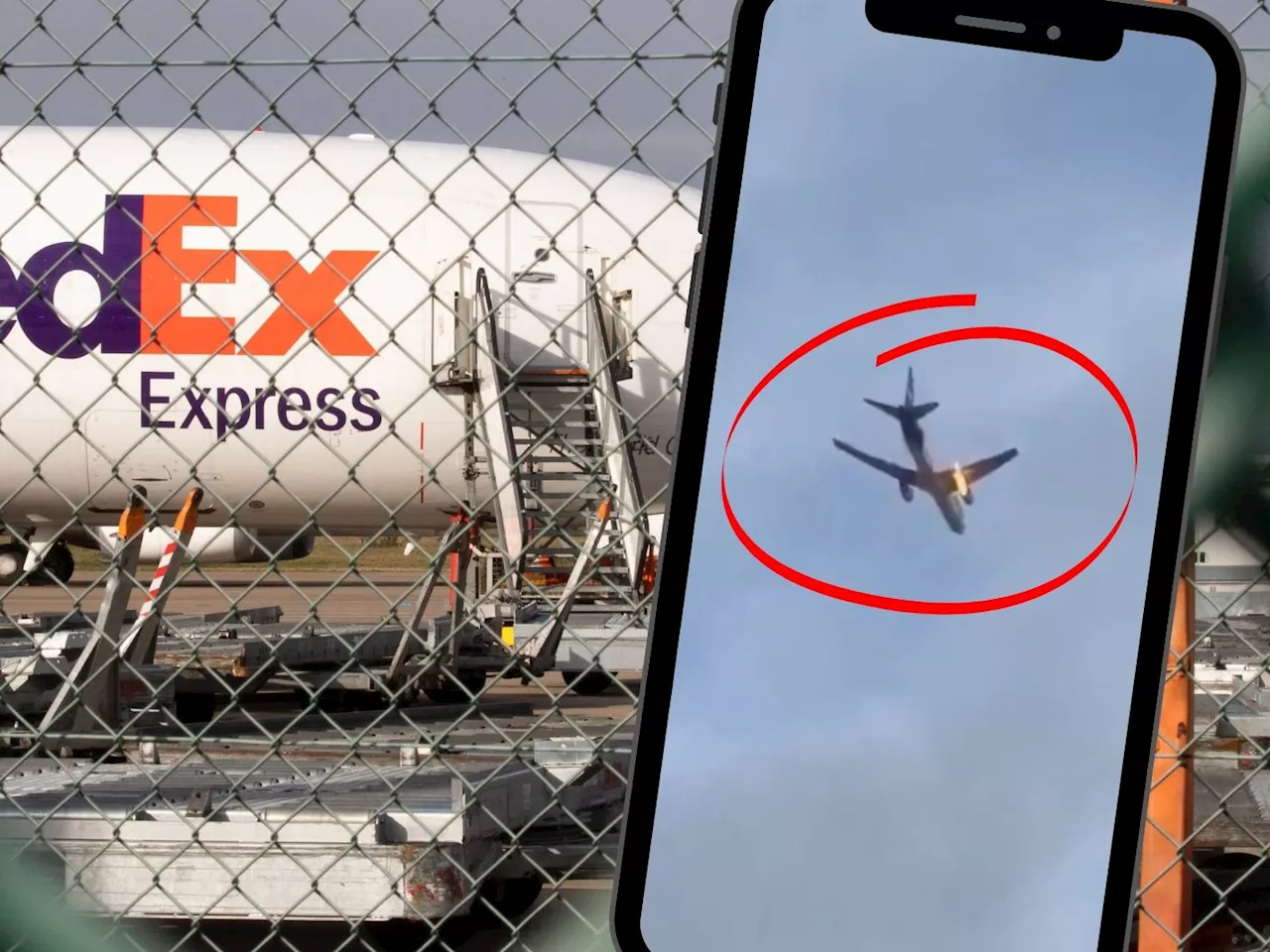 Triebwerk in Flammen - Zeugen filmten Explosion an FedEx-Flieger