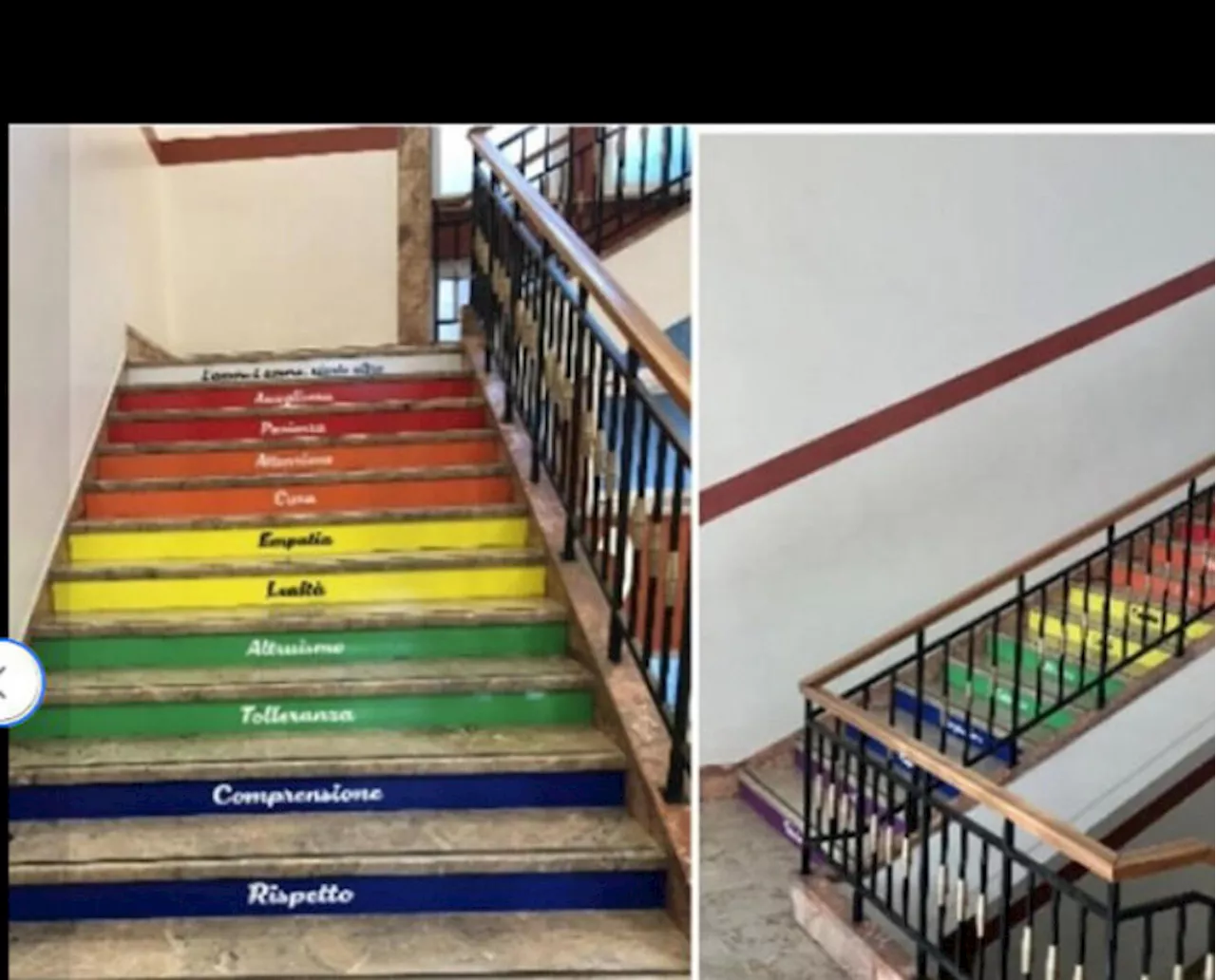 Rifiuta di salire la 'scala arcobaleno', si prende una nota
