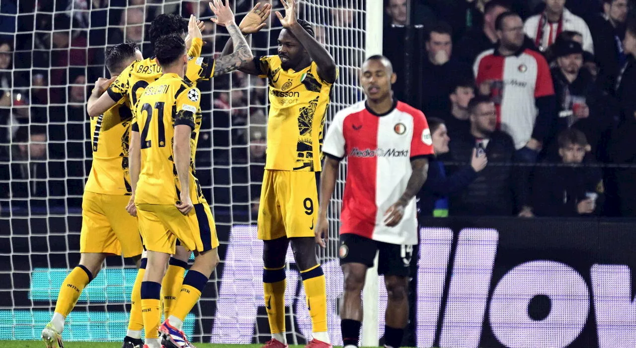 Feyenoord-Inter 0-2, le pagelle: Thuram (7,5) mette la sua firma, de Vrij (7) non fa passare nessuno