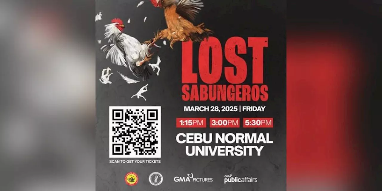 ‘Lost Sabungeros’ to be screened at Cebu Normal University on March 28