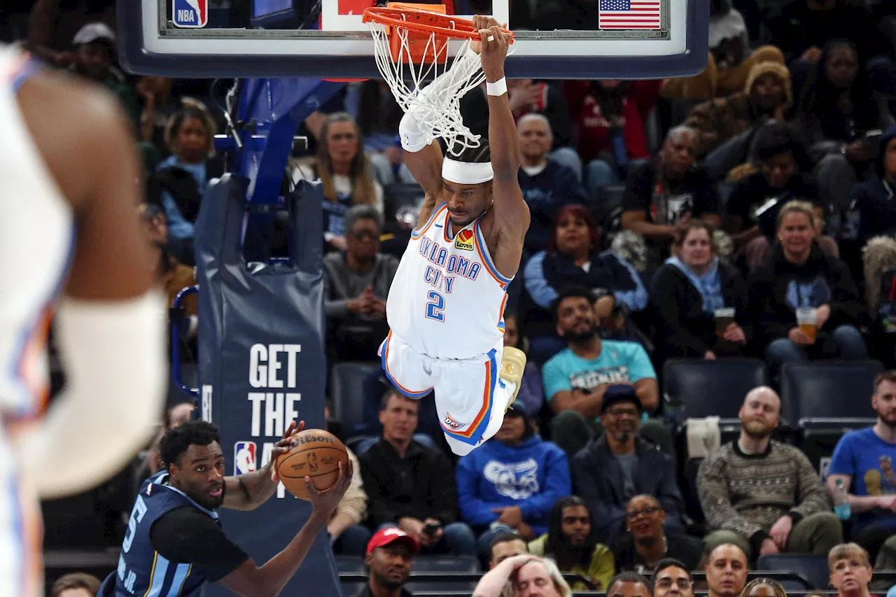 NBA: Hot-shooting Shai Gilgeous-Alexander carries Thunder past Grizzlies