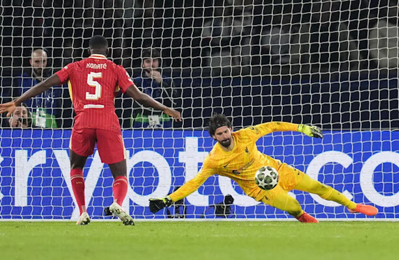 Slot lauds Alisson as 'best goalkeeper in the world' after rescuing Liverpool