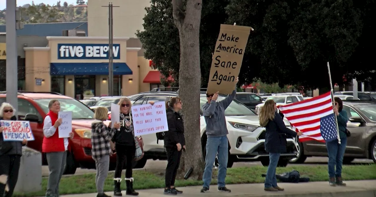 Dozens rally to demand Rep. Darrell Issa hold a town hall