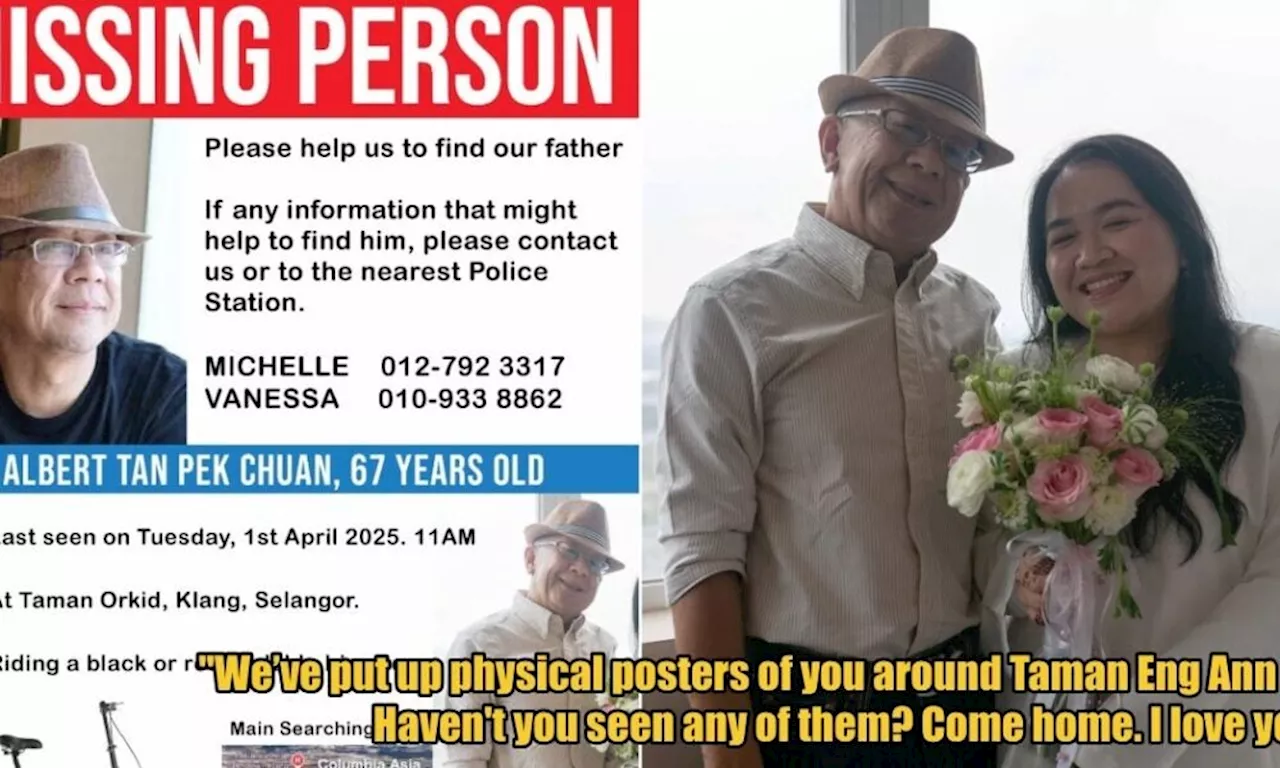 MISSING: M’sian Seeks Help Finding Her Father Who Was Last Seen Riding a Foldable Bicycle in Klang