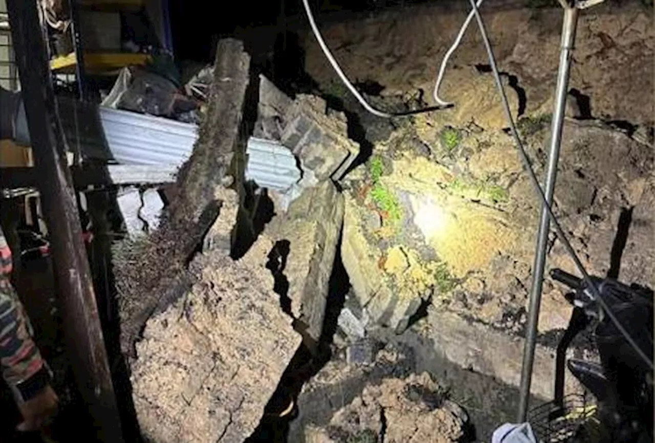 Landslide damages house in Gombak