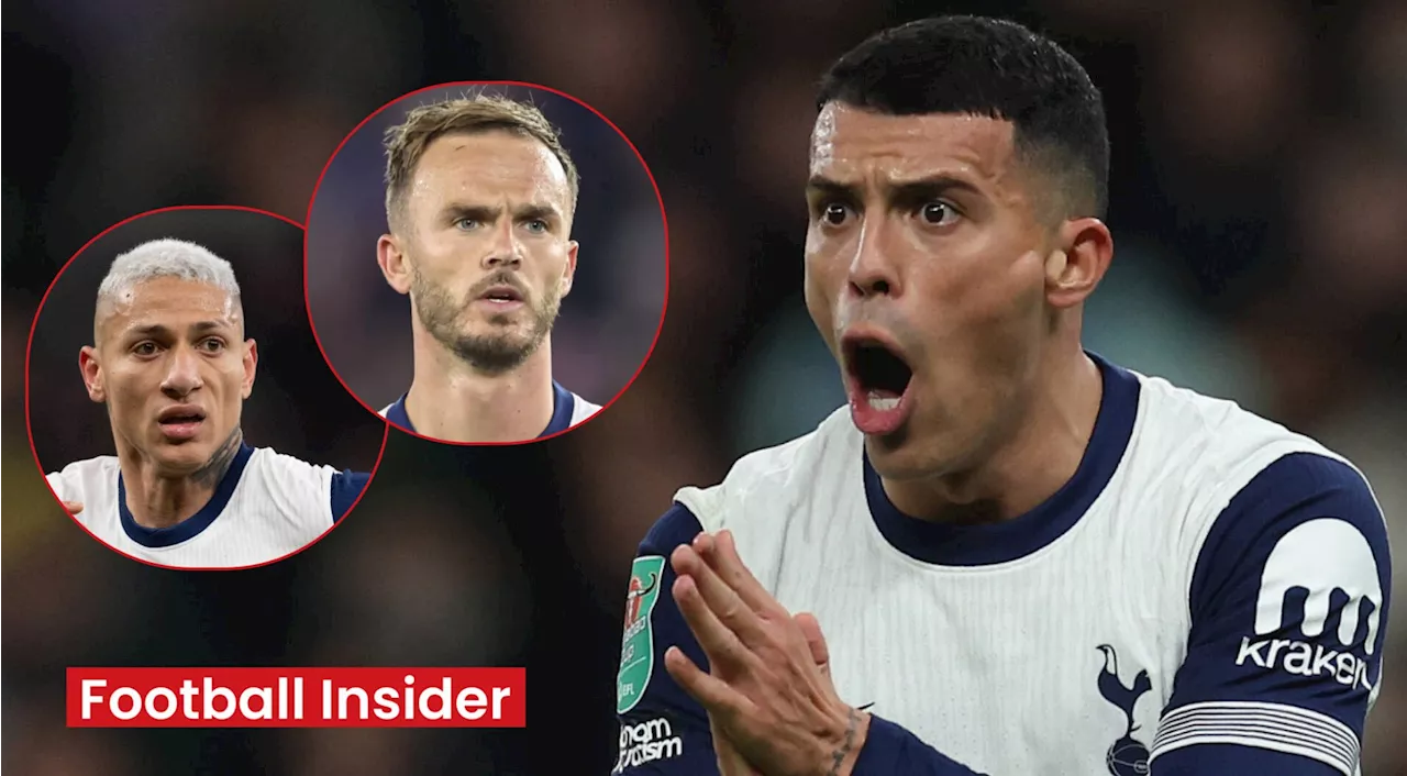 James Maddison and Richarlison react to Pedro Porro’s Tottenham message