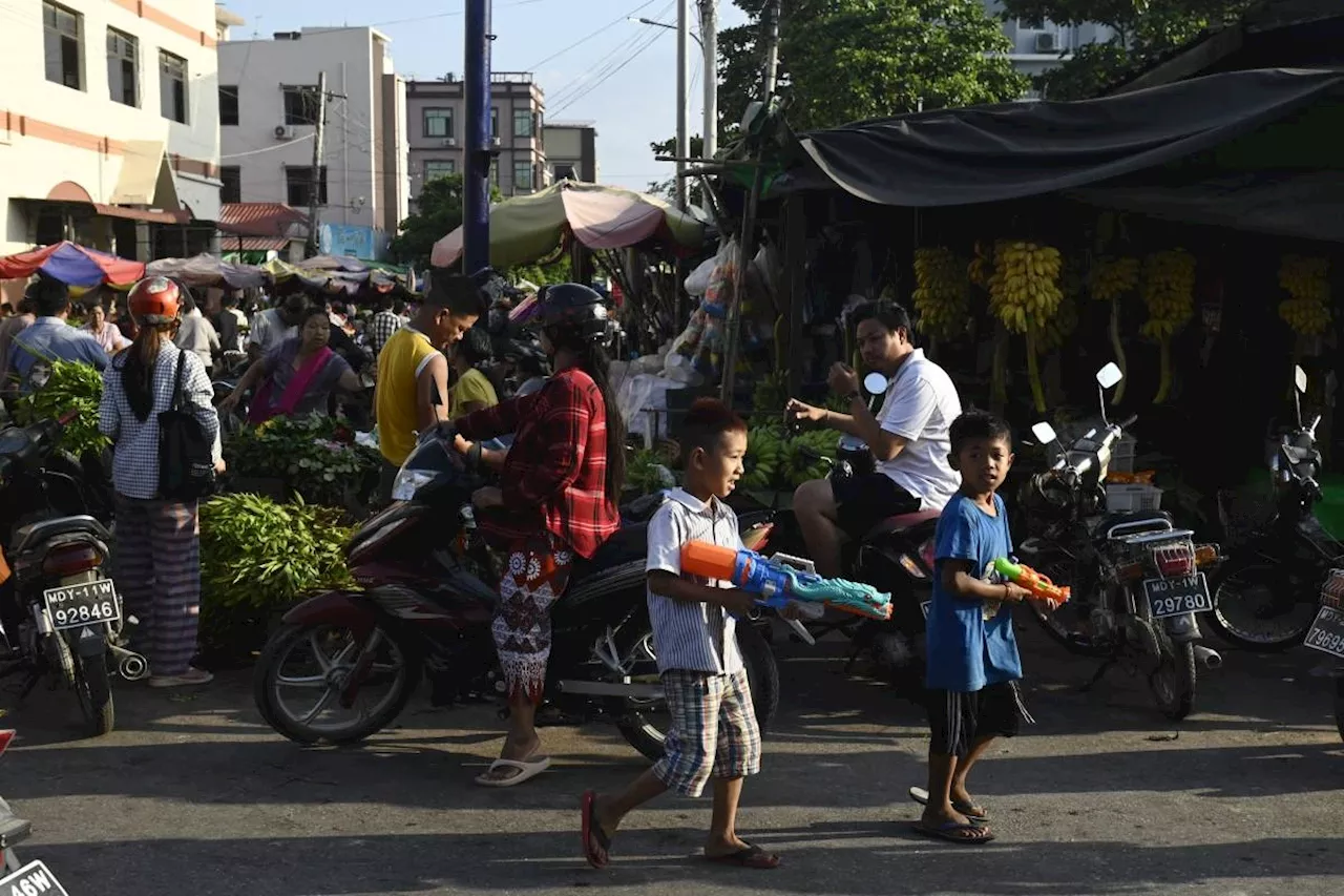 Myanmar quake victims mark new year camped in ruins