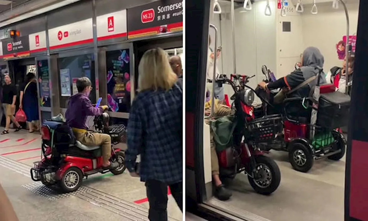Only in S'pore? Video of multiple users with big PMDs on train sparks debate