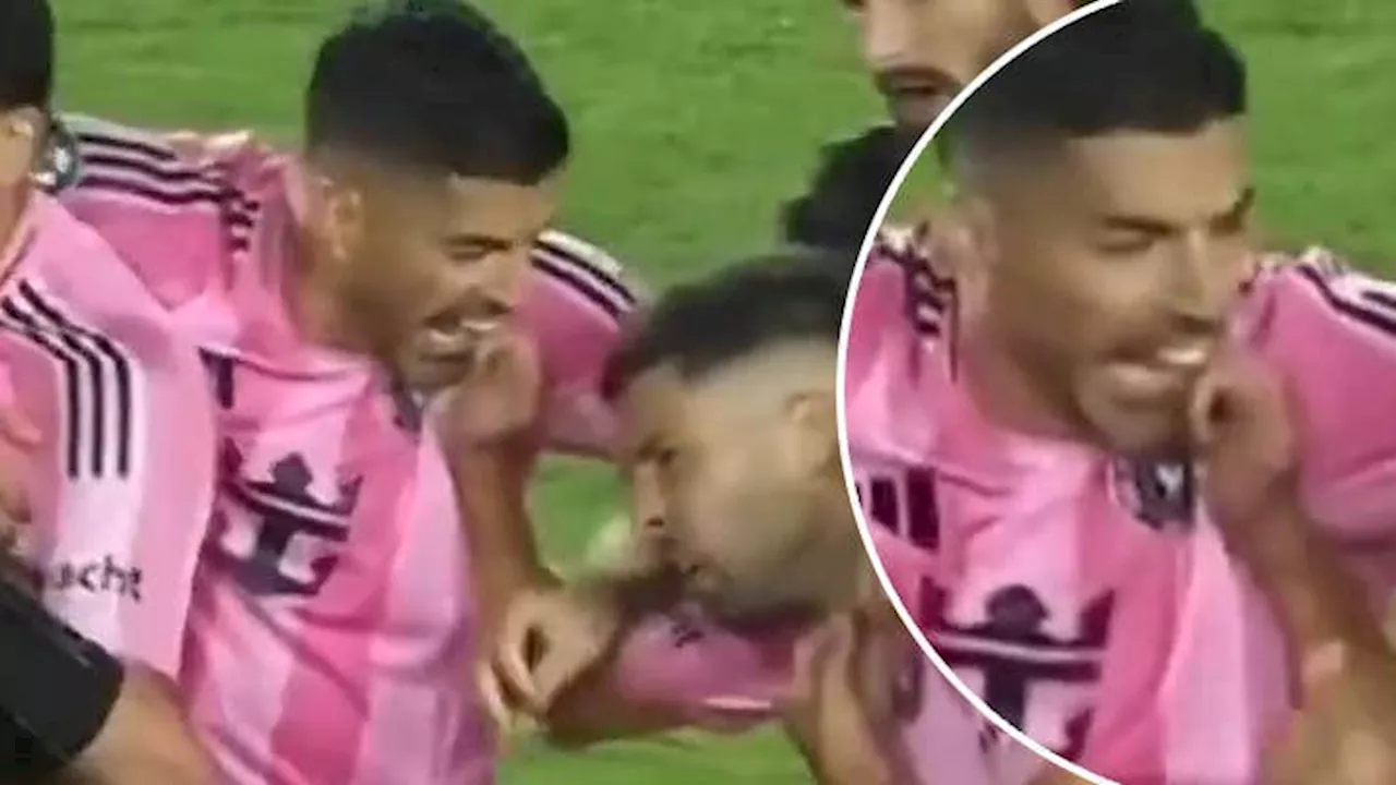 Luis Suarez biter lagkamraten Jordi Alba