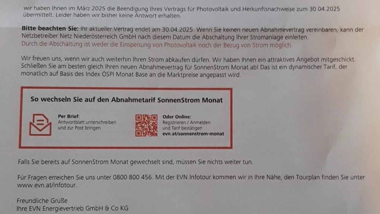 Kündigung drohte: Kunde über EVN verärgert