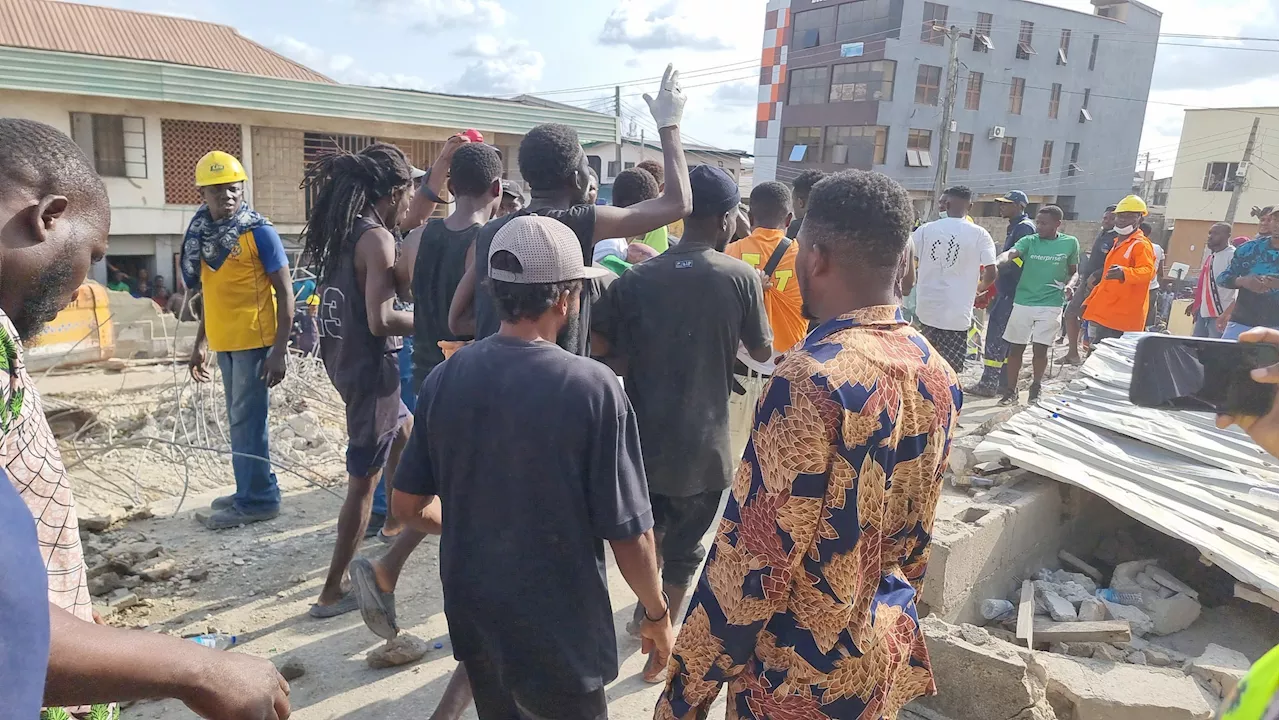 UPDATED: One dead, 13 rescued as three-storey building collapses in Lagos