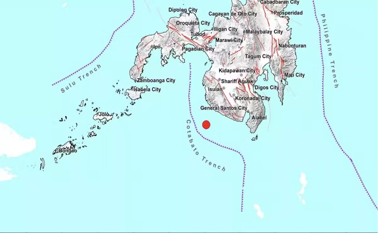 Magnitude 5.9 earthquake hits waters off Sultan Kudarat in the Philippines