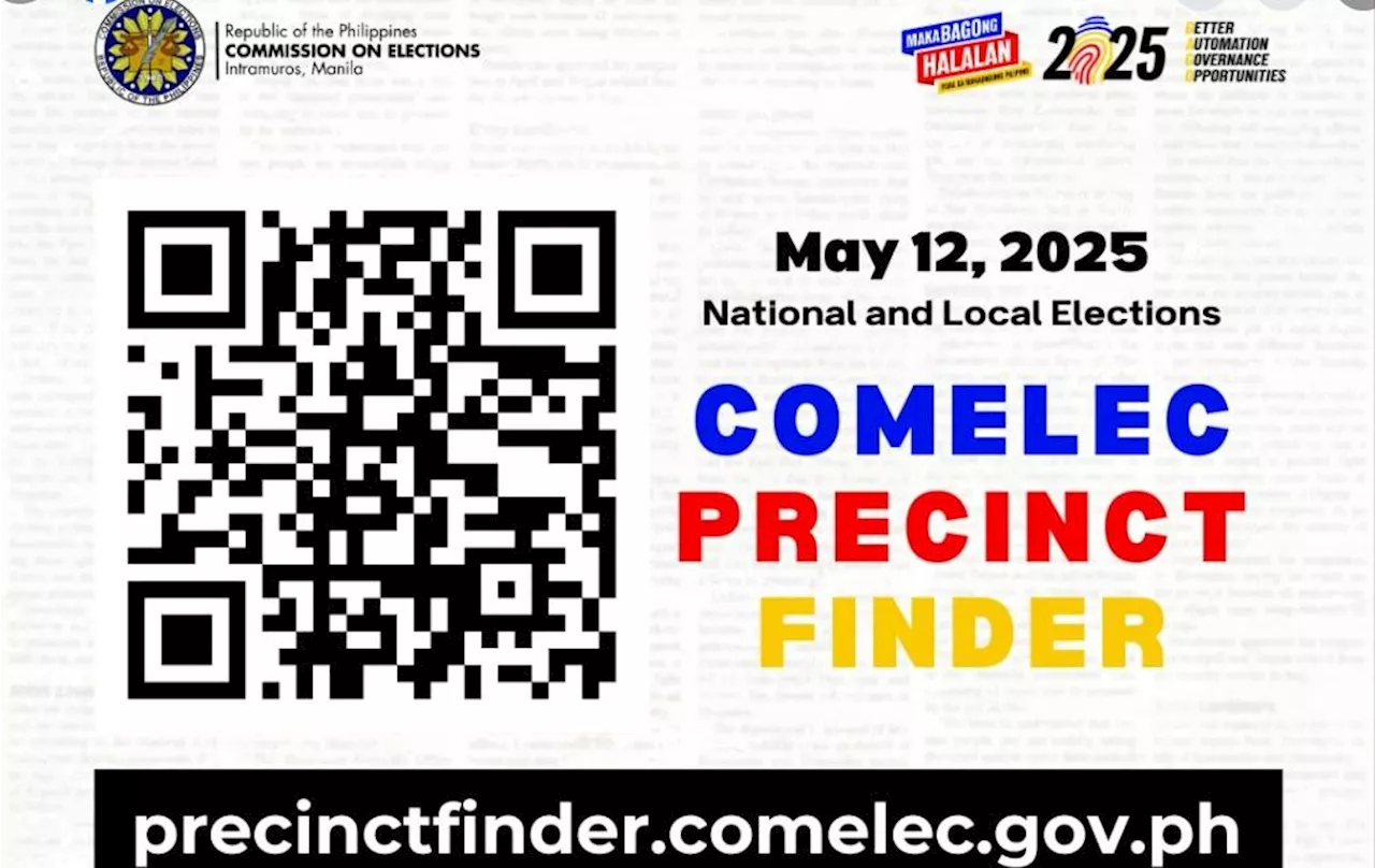 Comelec opens online precinct finder for Eleksyon 2025