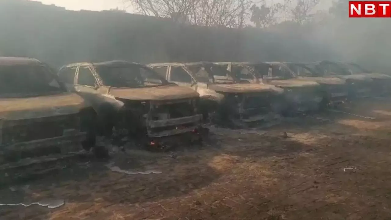 KIA कंपनी के गोदाम में लगी आग, धूं-धूंकर जलीं 100 से ज्यादा कार, करोड़ों में कीमत