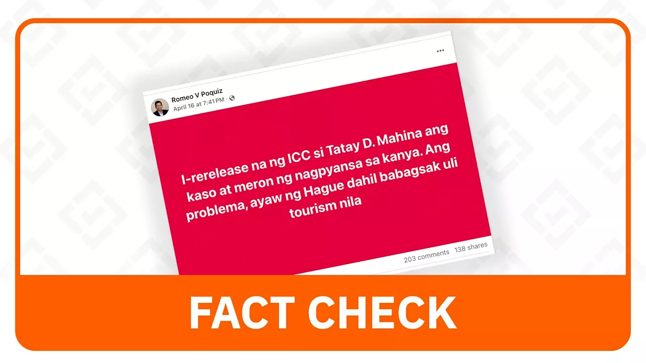 FACT CHECK: Post falsely claims The Hague is ‘blocking’ Duterte release