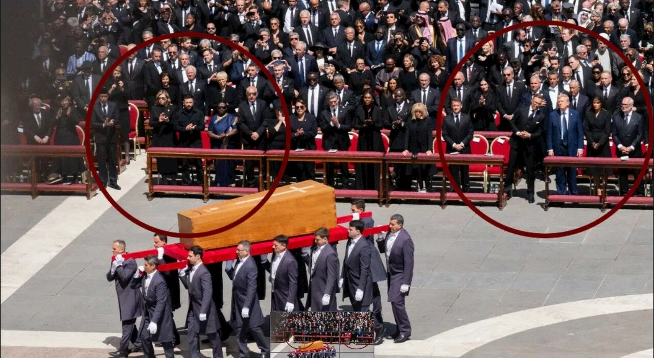 Il protocollo dei funerali violato dal Vaticano, così Zelensky e la moglie Olena hanno trovato posto in prima