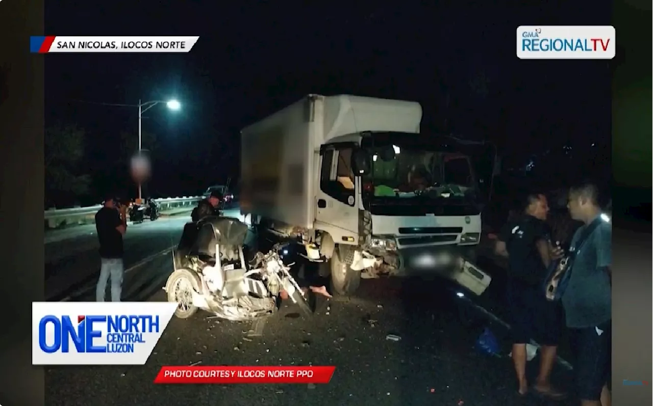1, patay sa banggaan ng tricycle at truck sa Ilocos Norte