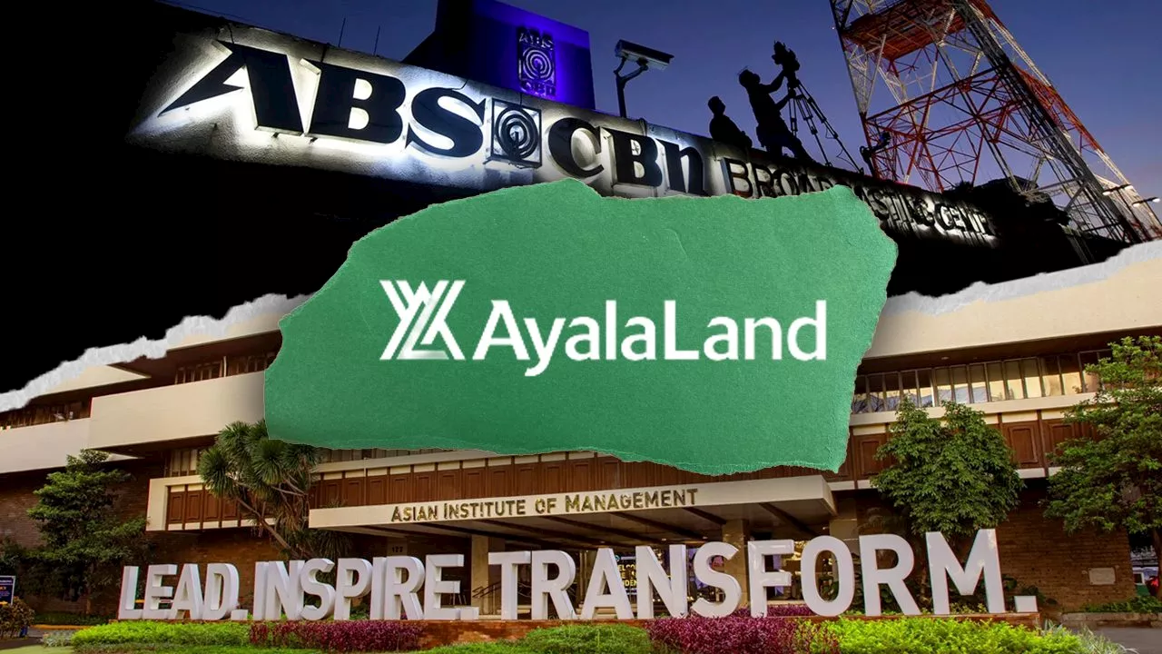 What happens to the ABS-CBN, AIM properties under Ayala Land?
