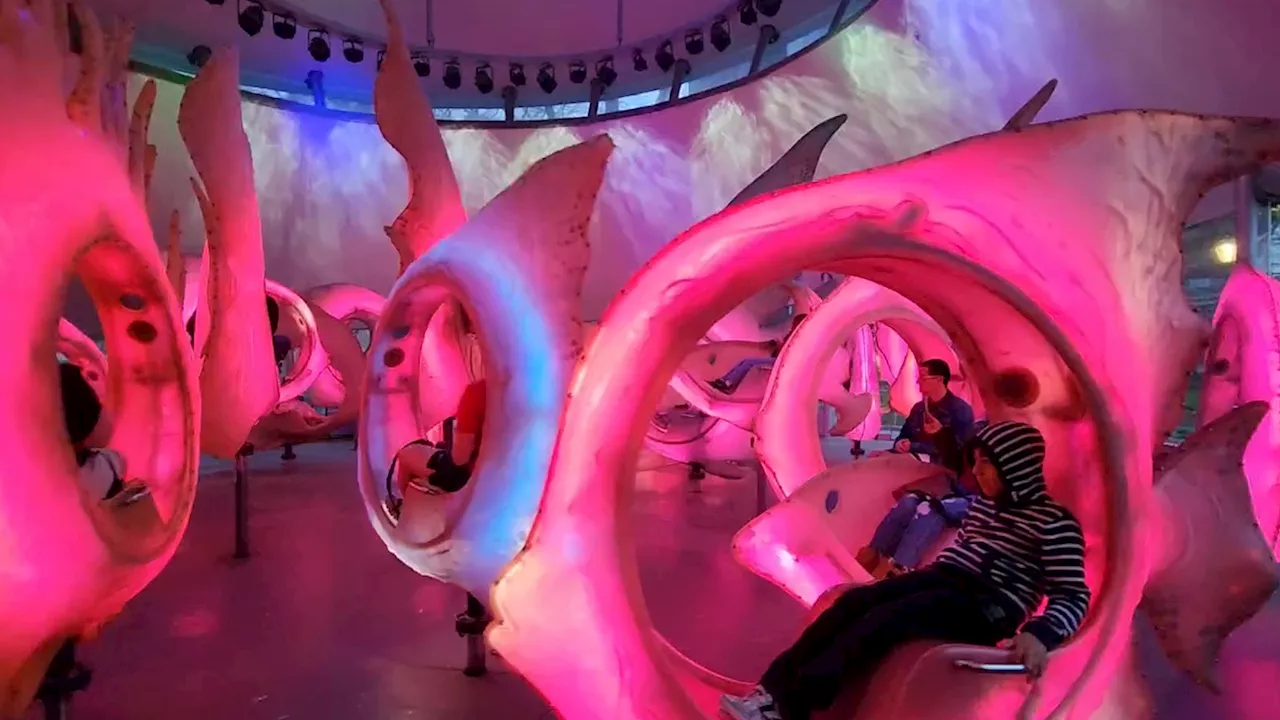 SeaGlass Carousel: Spin along with a school of colorful fish in Battery Park