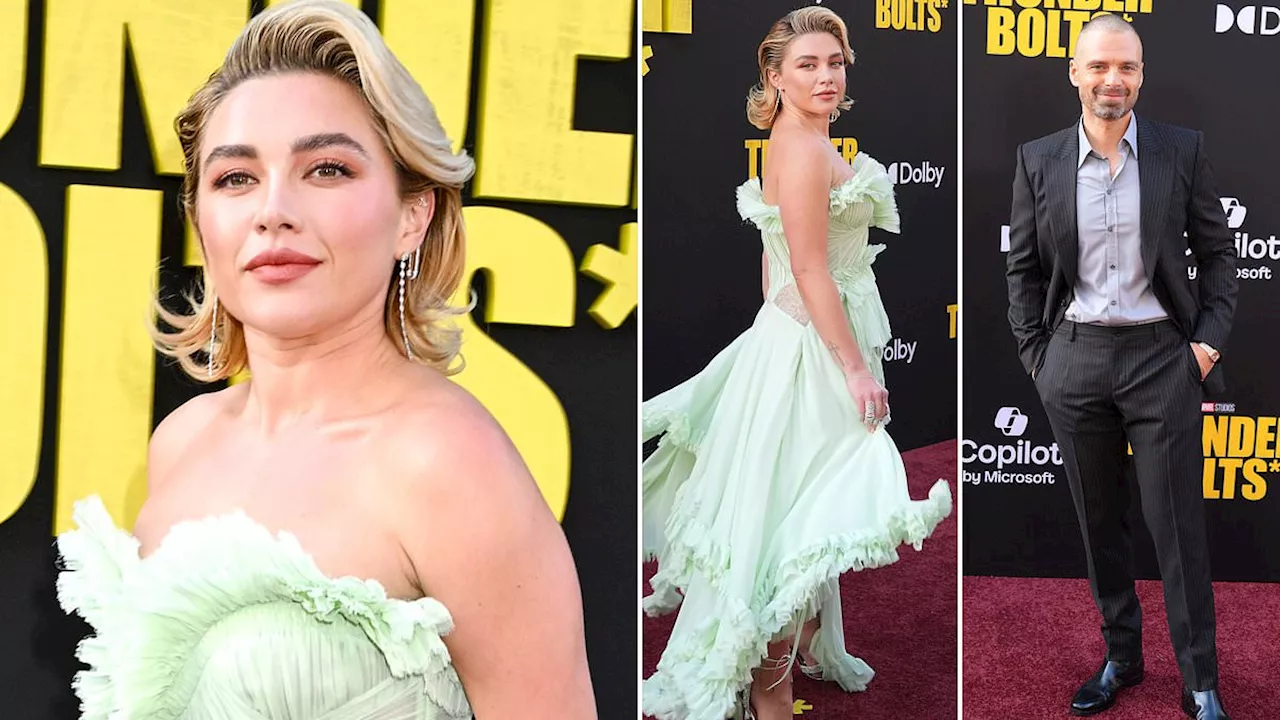 Florence Pugh thrills in frills while Sebastian Stan debuts bold new look at Thunderbolts premiere...