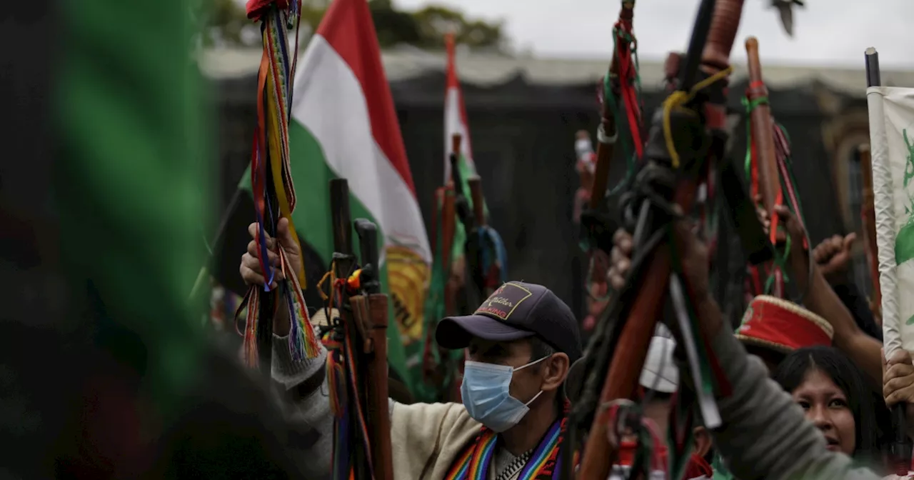 Protesta de la Minga indígena en peaje Chusacá