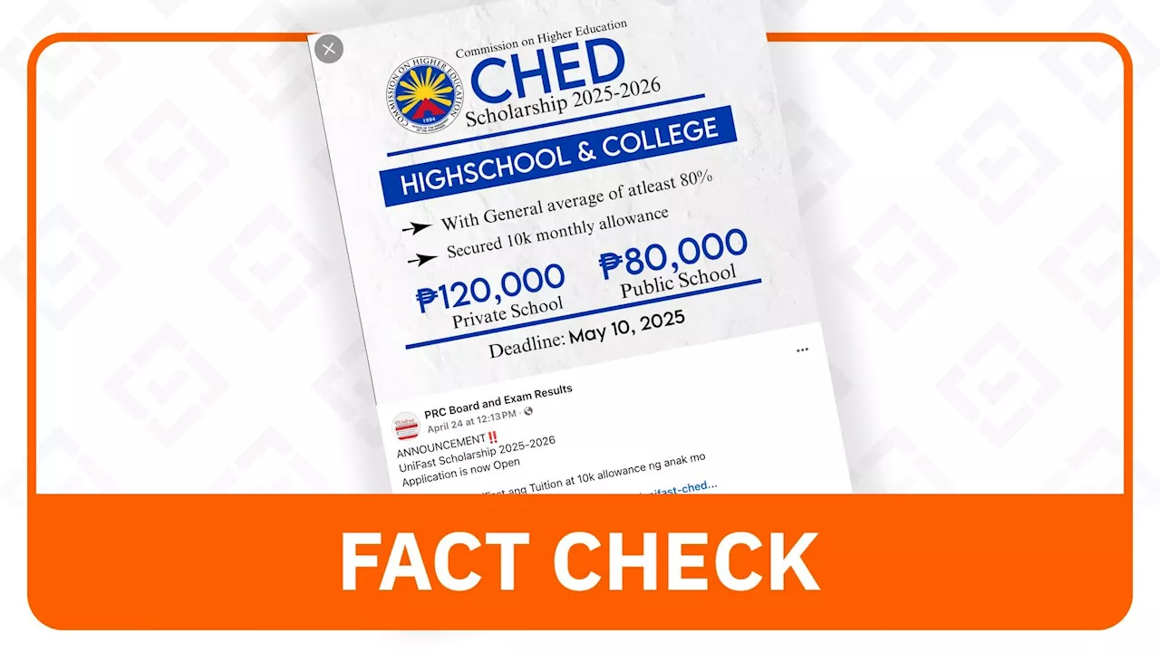 FACT CHECK: Post linking to CHED-UniFAST scholarship application is fake