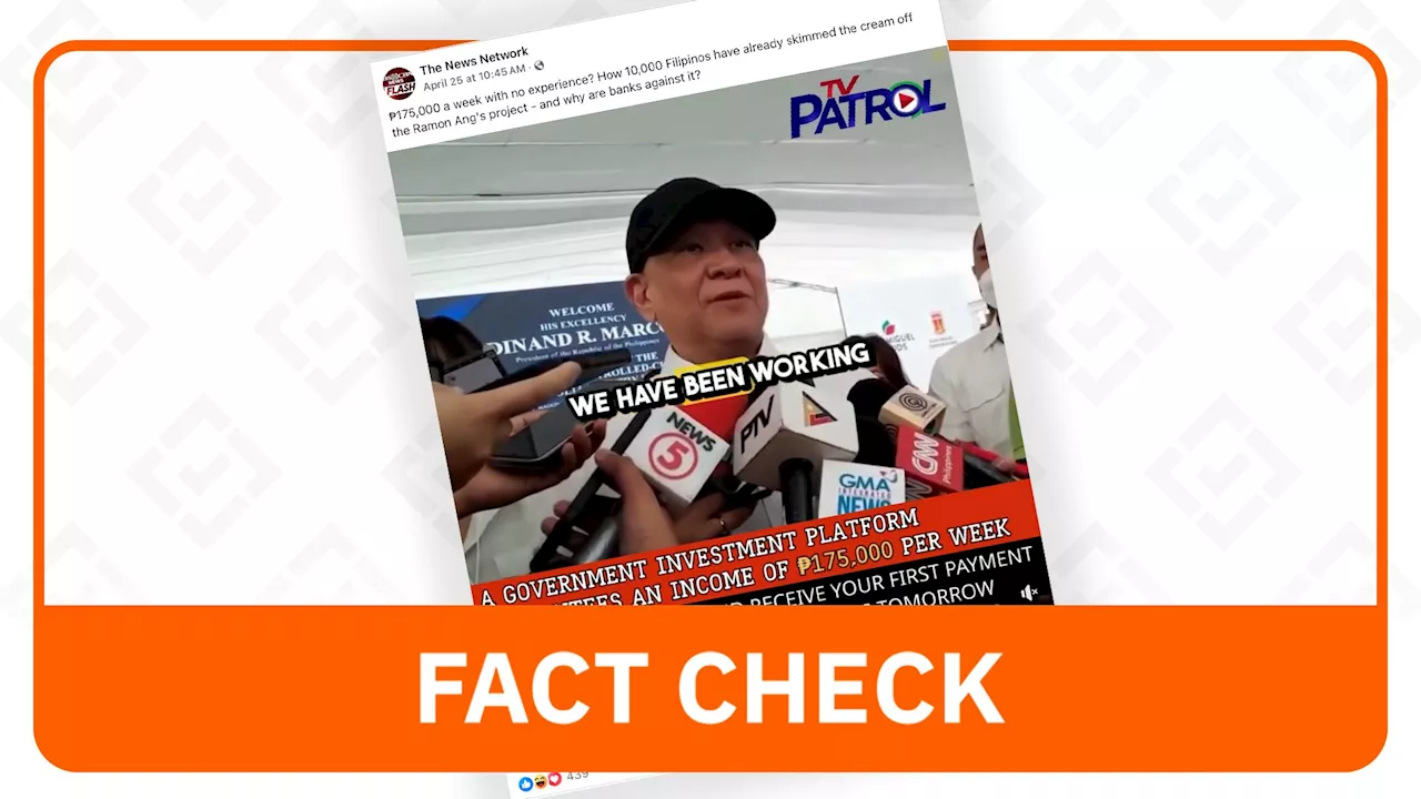 FACT CHECK: Ad for Ramon Ang’s ‘investment plan’ is fake