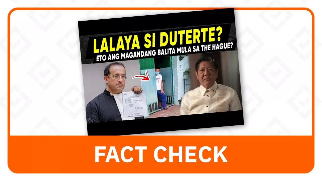 FACT CHECK: Duterte still in ICC custody, not back in Philippines
