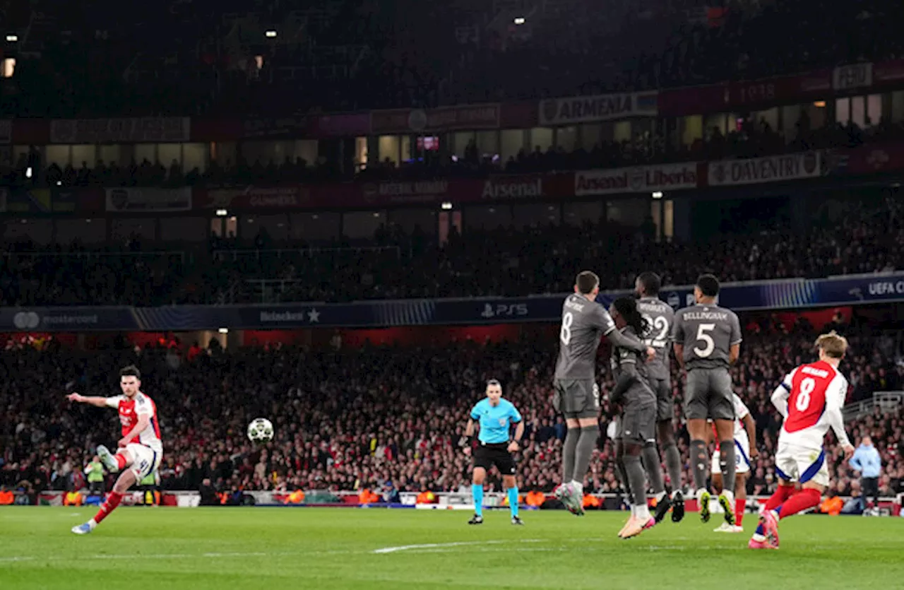 Declan Rice scores two sensational free-kicks as Arsenal take 3-0 lead over Real Madrid