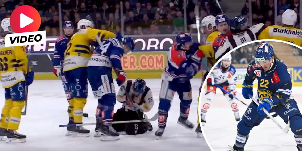 HC Davos: Hier schlägt Lemieux Schiri ins Gesicht!