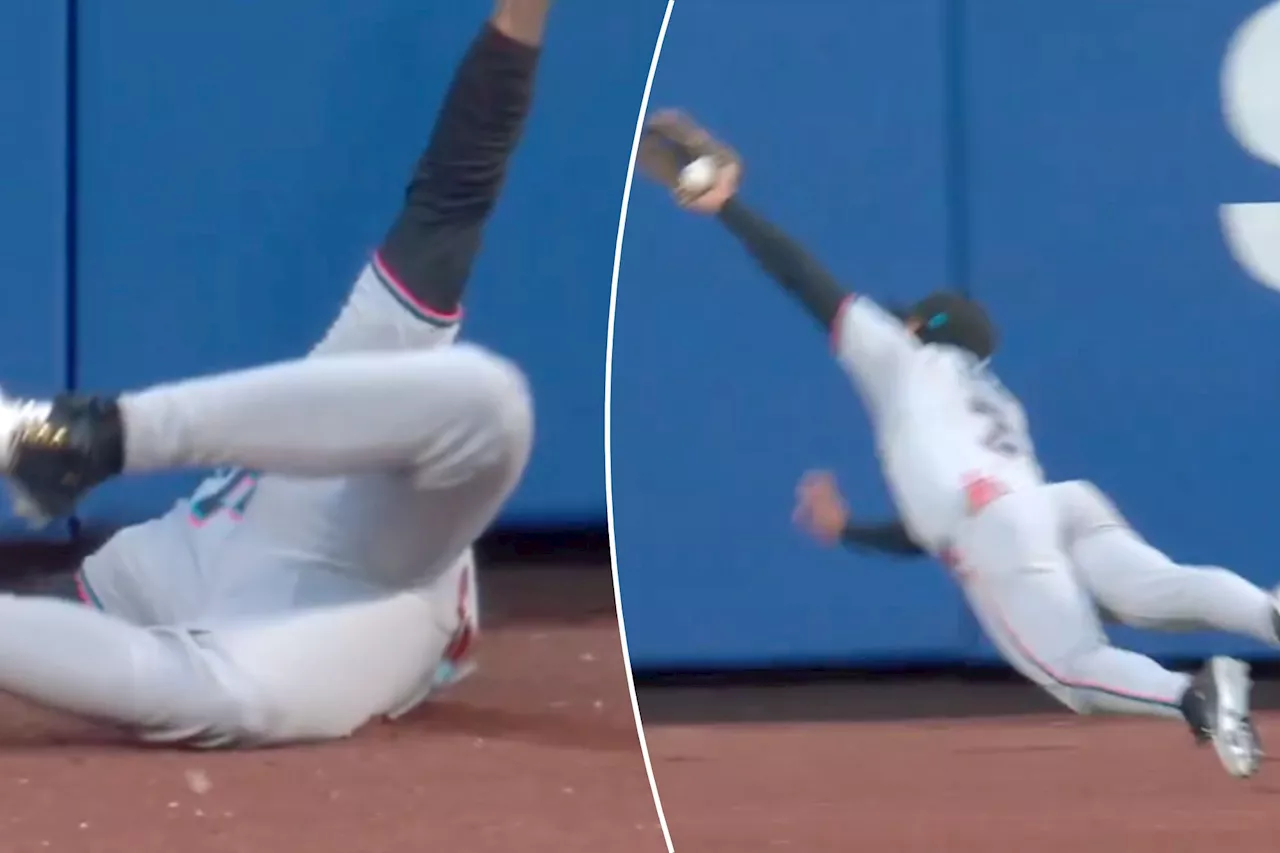 Marlins' Derek Hill makes Catch of the Year contender to exact some Mets revenge