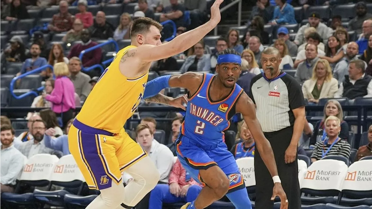 Gilgeous-Alexander scores 42 as NBA-leading Thunder top Lakers after Doncic ejection