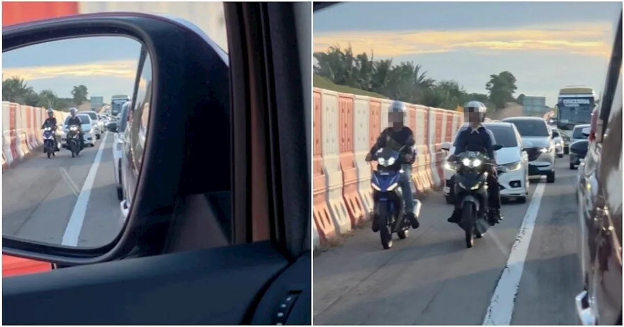 Riders in Johor Go Viral for Blocking the Emergency Lane to Stop Cars from Overtaking