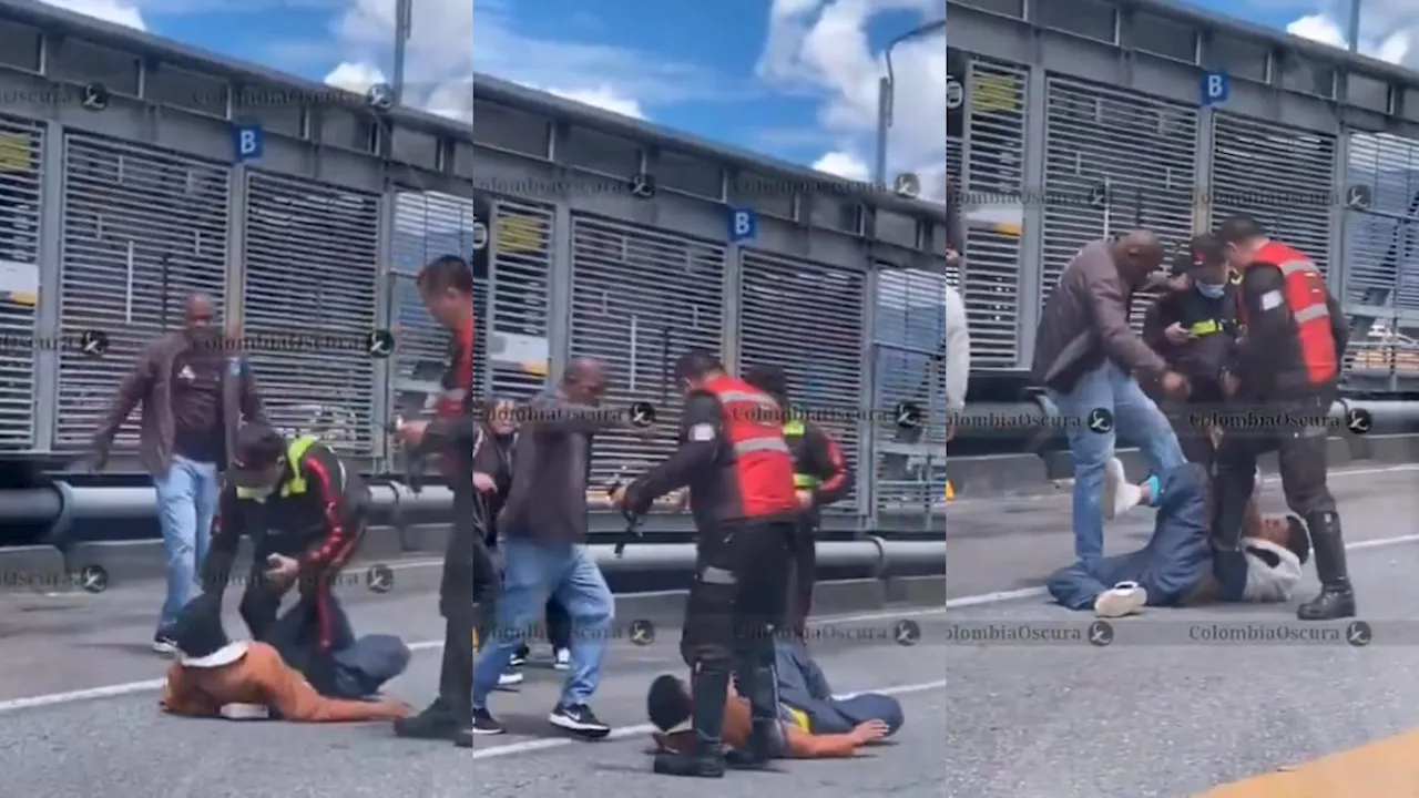 Video: ladrón con un cuchillo gigante intentó robar a un usuario de Transmilenio, pero terminó golpeado