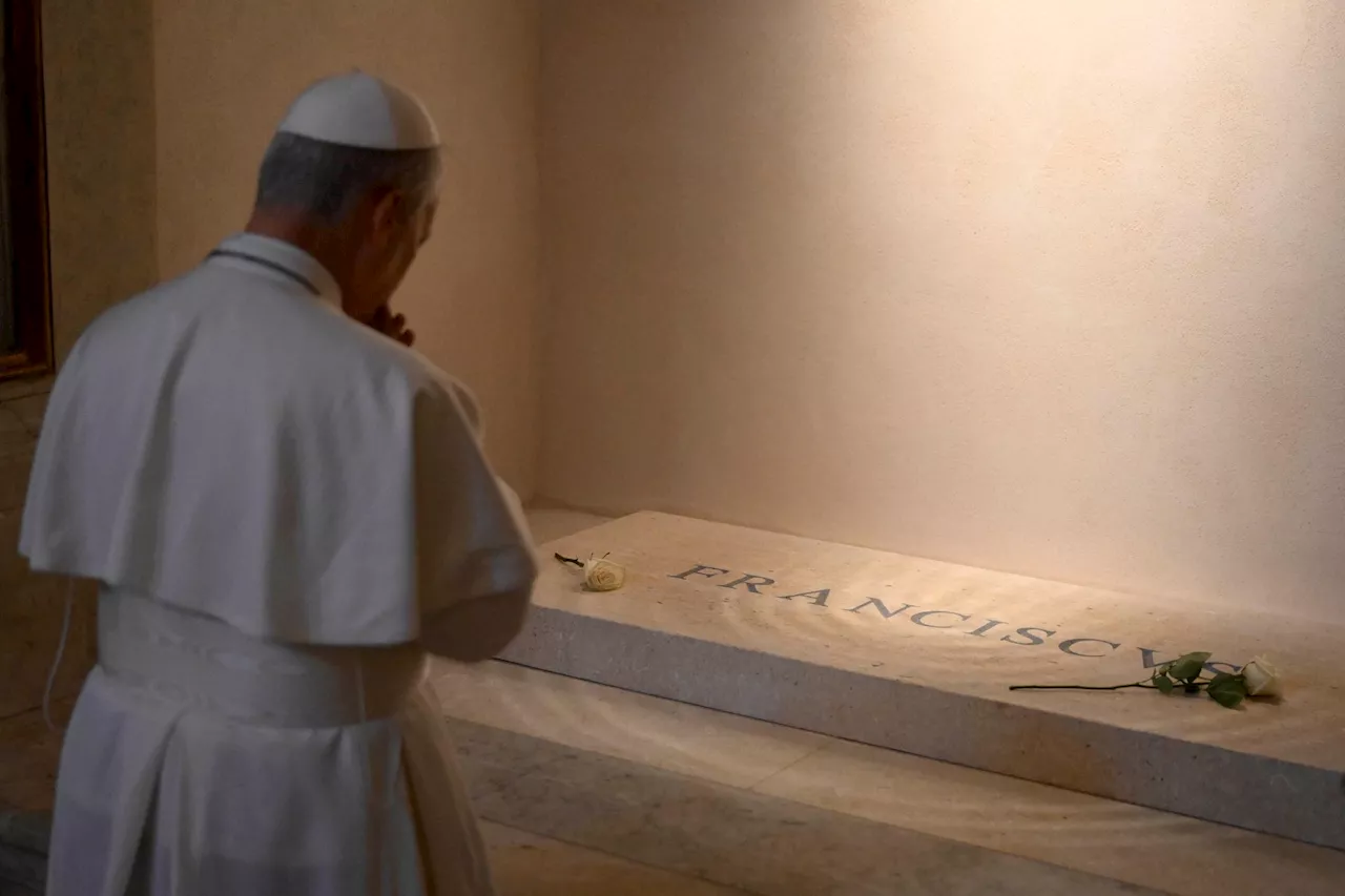 Pope Leo visits Pope Francis’ tomb and Marian shrine on first trip outside Vatican