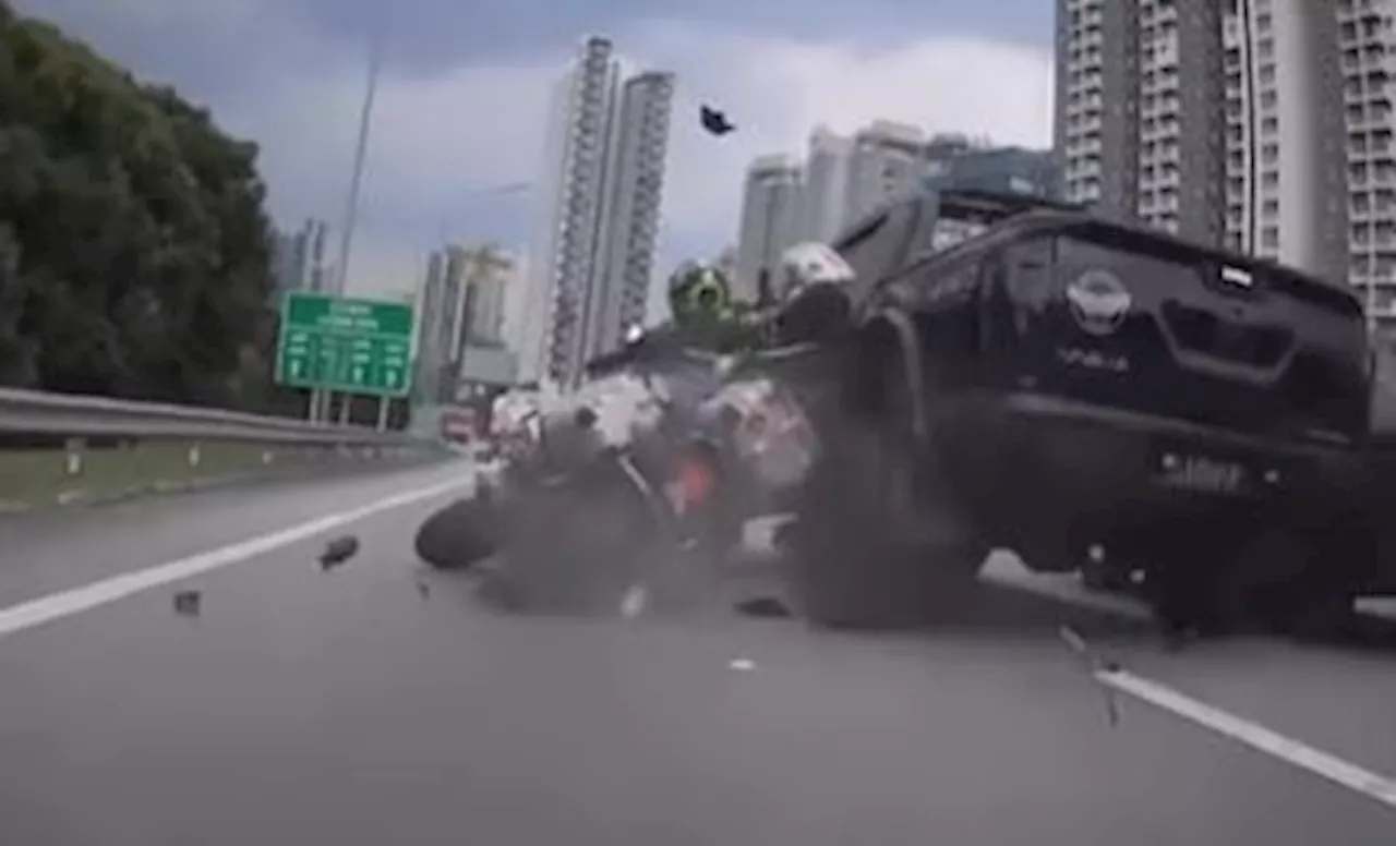 QuickCheck: Did a 4WD vehicle ram into a motorcycle near the Duta toll plaza?