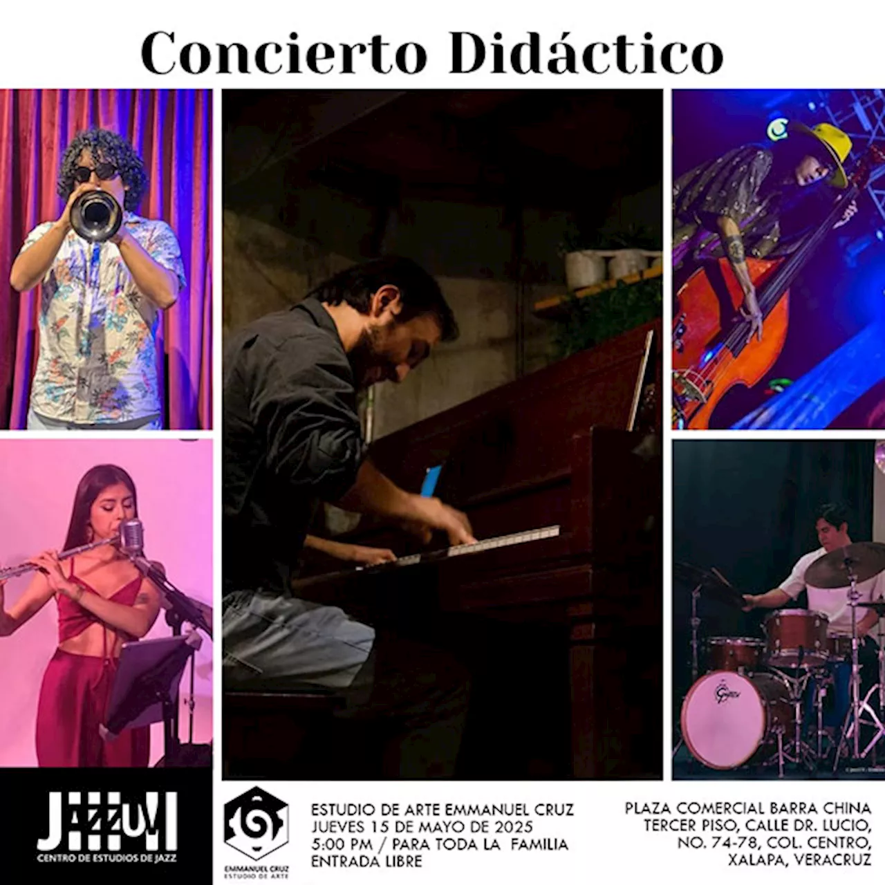 Darán concierto didáctico de jazz en el Estudio de Arte “Emmanuel Cruz”