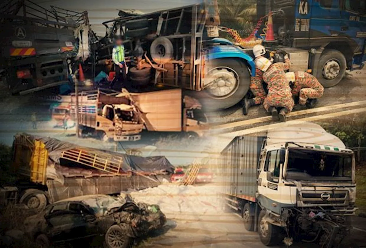 Lorry loses control in Banting, causing multiple collisions