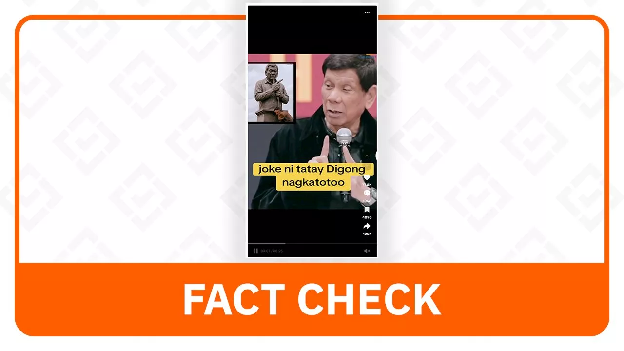 FACT CHECK: Duterte’s monument photo is AI-generated