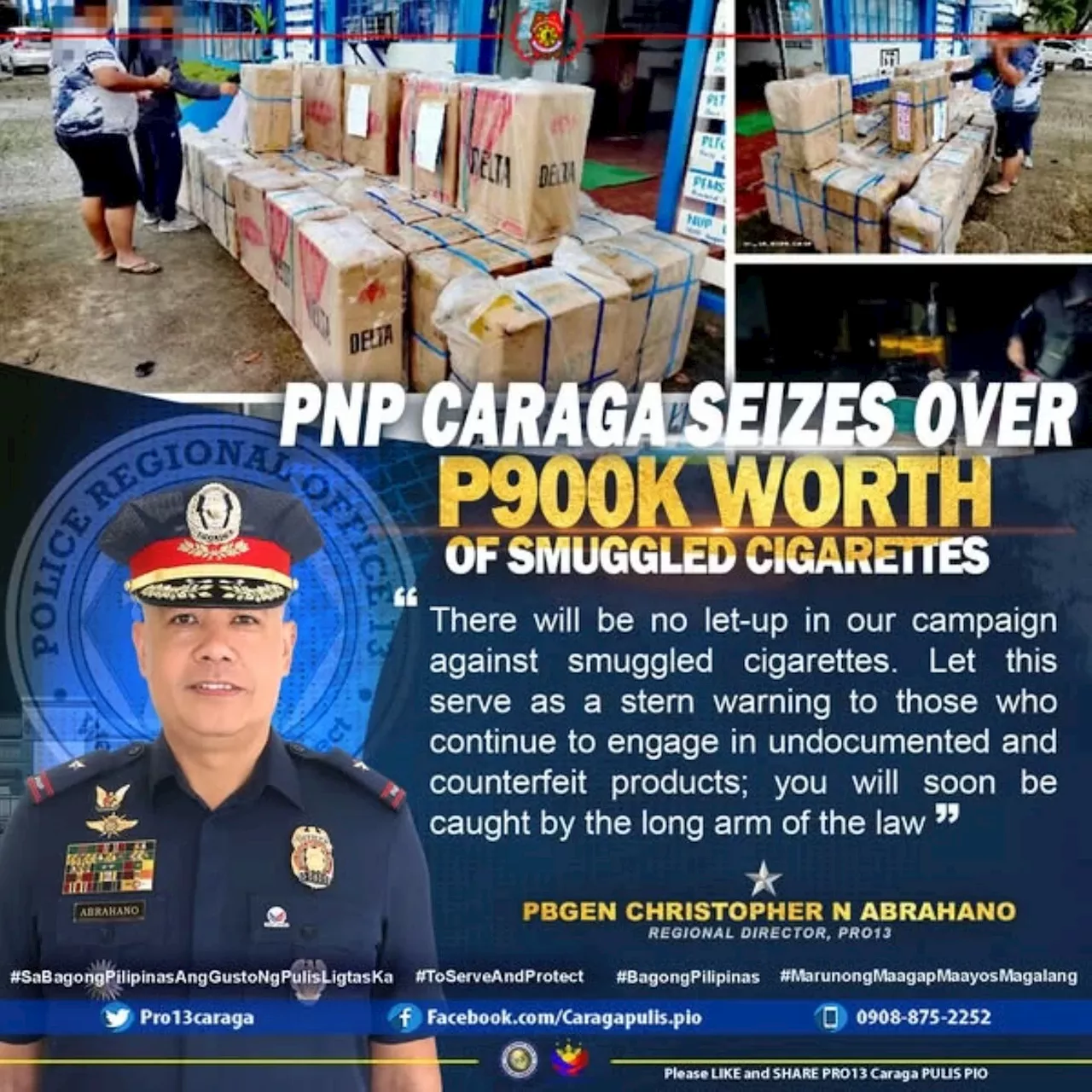 9 arrested, P932,000 fake cigarettes seized in Caraga raids
